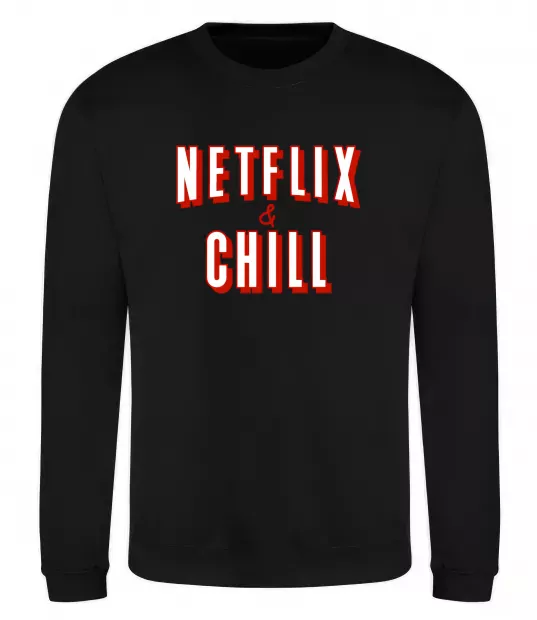Світшот Netflix and chill Чорний фото