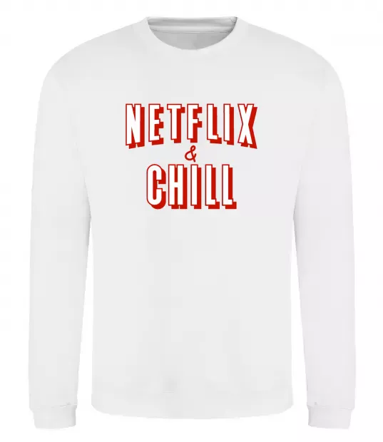 Світшот Netflix and chill Білий фото
