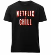 Чоловіча преміум футболка Netflix and chill Чорний фото