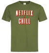 Чоловіча футболка Netflix and chill Оливковий Чоловіча футболка Netflix and chill Оливковий фото