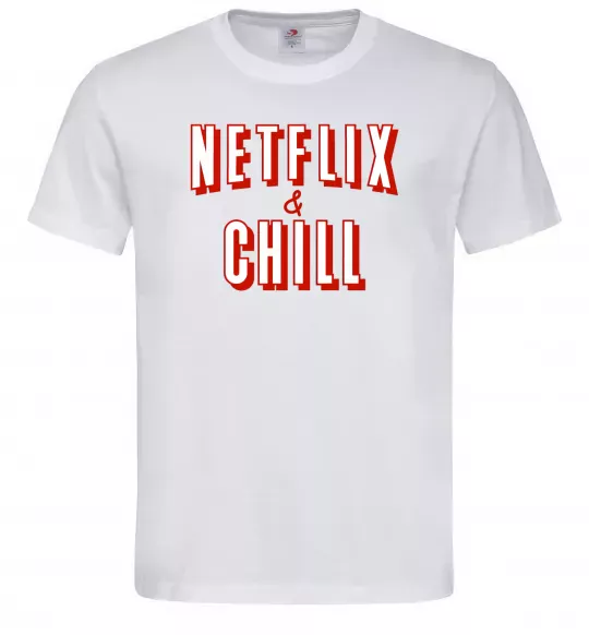 Чоловіча футболка Netflix and chill Білий фото