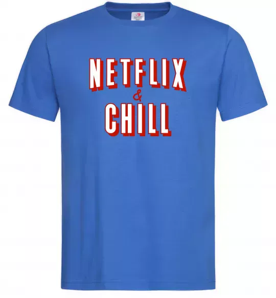 Чоловіча футболка Netflix and chill Яскраво-синій фото