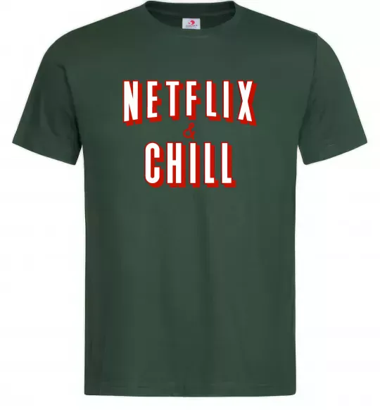 Чоловіча футболка Netflix and chill Темно-зелений фото