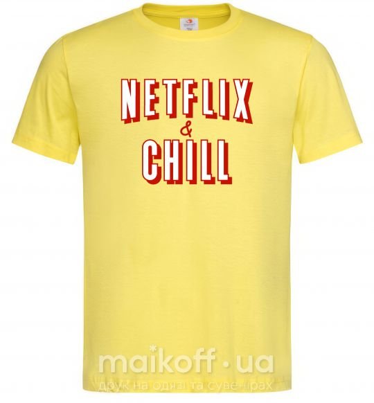Мужская футболка Netflix and chill Лимонный фото