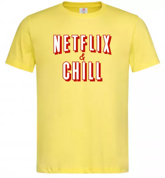Чоловіча футболка Netflix and chill Лимонний фото