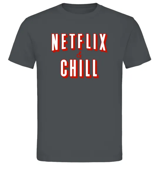 Чоловіча футболка Netflix and chill Графіт фото