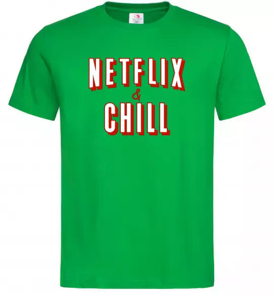 Чоловіча футболка Netflix and chill Зелений фото