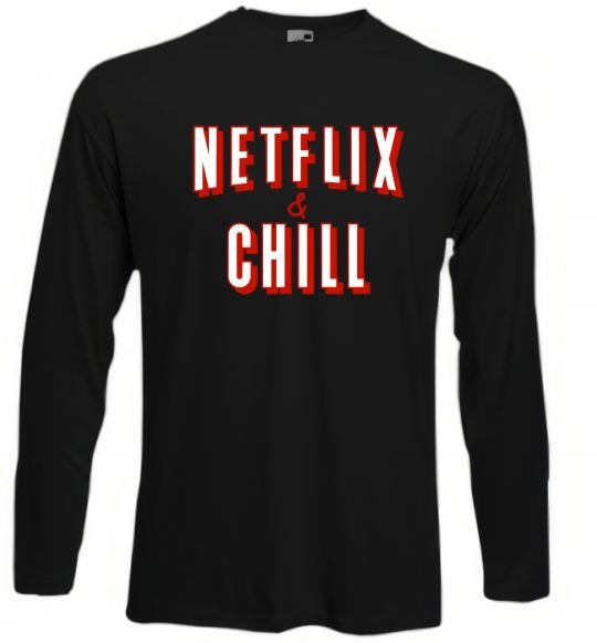 Реглан Netflix and chill Черный фото