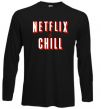 Лонгслів Netflix and chill Чорний фото