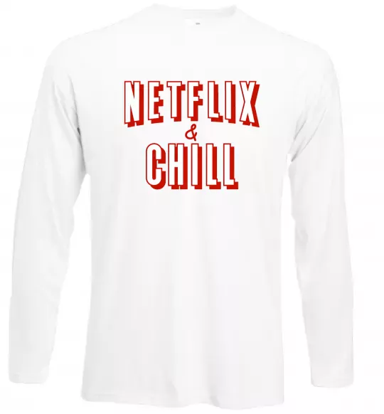 Лонгслів Netflix and chill Білий фото