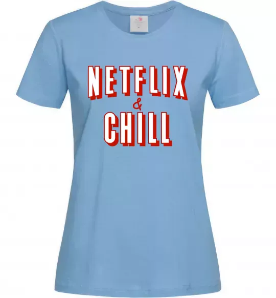 Женская футболка Netflix and chill Голубой фото