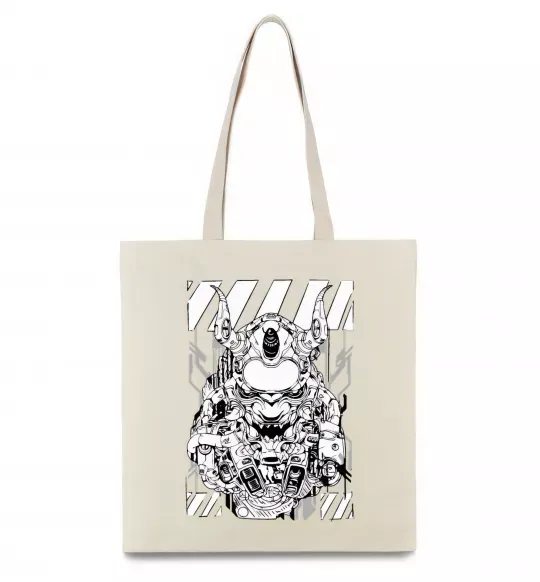 Еко-сумка Cyberpunk scetch Бежевий фото