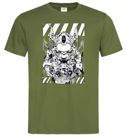 Мужская футболка Cyberpunk scetch Оливковый фото