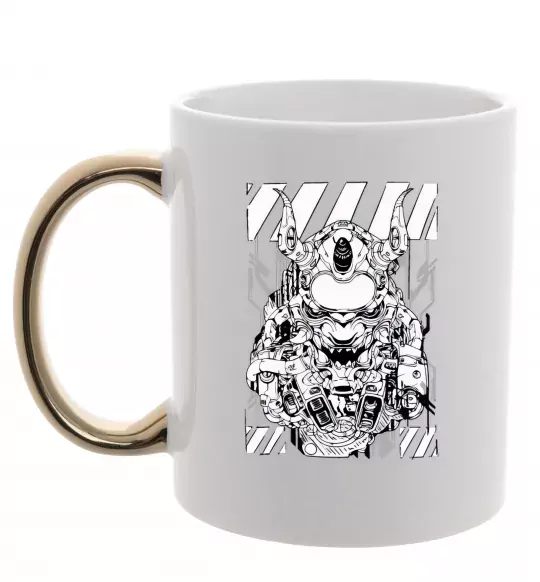 Чашка с цветной ручкой Cyberpunk scetch Золото фото