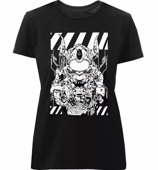 Жіноча преміум футболка Cyberpunk scetch Чорний фото