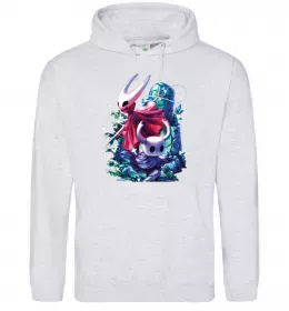 Женская толстовка (худи) Hollow knight color Серый меланж фото