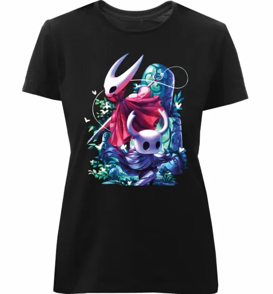 Женская премиум футболка Hollow knight color Черный фото