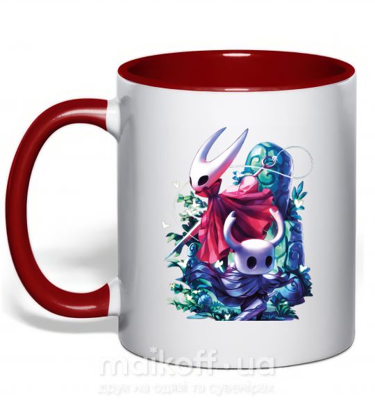 Чашка з кольоровою ручкою Hollow knight color Червоний фото
