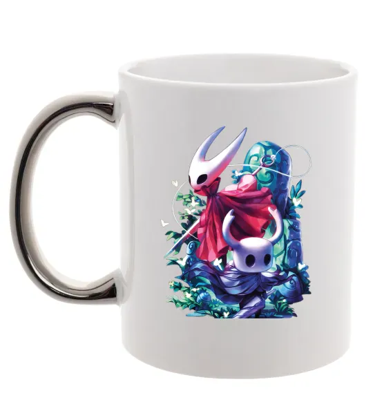 Чашка з кольоровою ручкою Hollow knight color Срібло фото