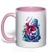 Чашка с цветной ручкой Hollow knight color Нежно розовый фото