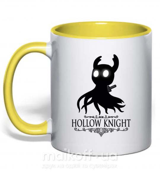 Чашка з кольоровою ручкою Hollow night Сонячно жовтий фото