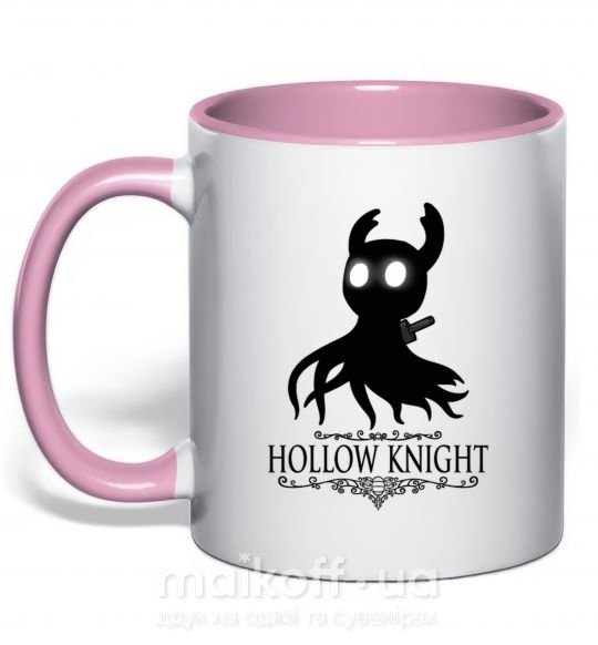 Чашка з кольоровою ручкою Hollow night Ніжно рожевий фото