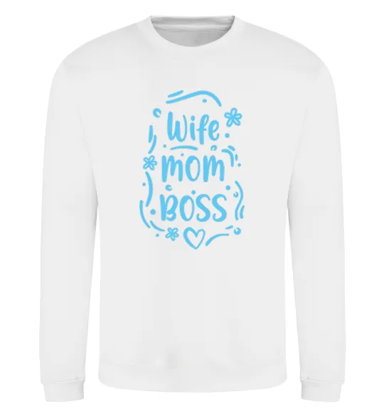 Світшот Wife mom boss Білий фото