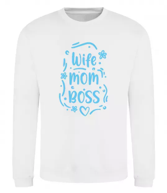 Свитшот Wife mom boss Белый фото