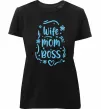 Жіноча преміум футболка Wife mom boss Чорний фото