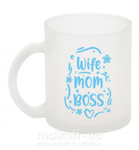 Чашка стеклянная Wife mom boss Фроузен фото
