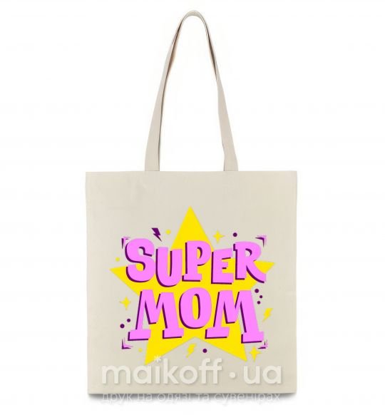 Эко-сумка SUPER MOM Бежевый фото
