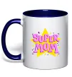 Чашка с цветной ручкой SUPER MOM Глубокий темно-синий Чашка с цветной ручкой SUPER MOM Глубокий темно-синий фото