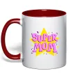 Чашка с цветной ручкой SUPER MOM Красный Чашка с цветной ручкой SUPER MOM Красный фото