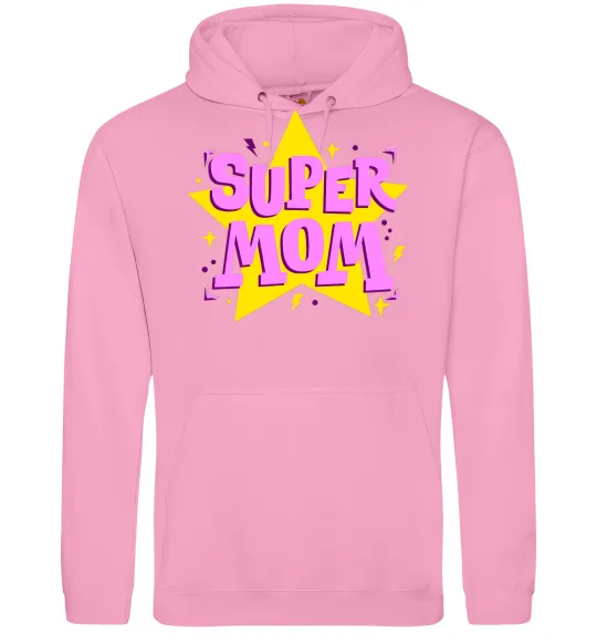 Женская толстовка (худи) SUPER MOM Розовый фото