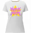 Жіноча преміум футболка SUPER MOM Білий фото