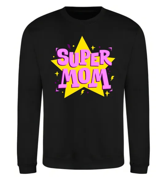 Світшот SUPER MOM Чорний фото