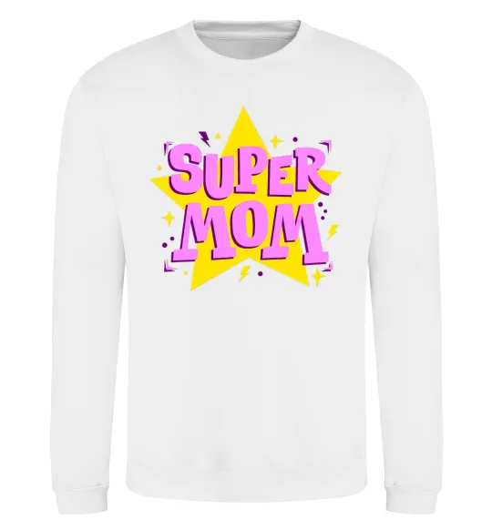 Світшот SUPER MOM Білий фото