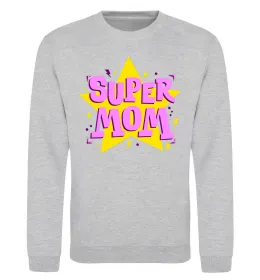 Світшот SUPER MOM Сірий меланж фото