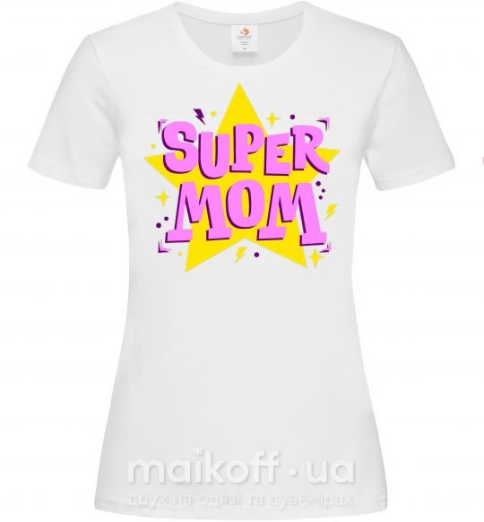 Женская футболка SUPER MOM Белый фото