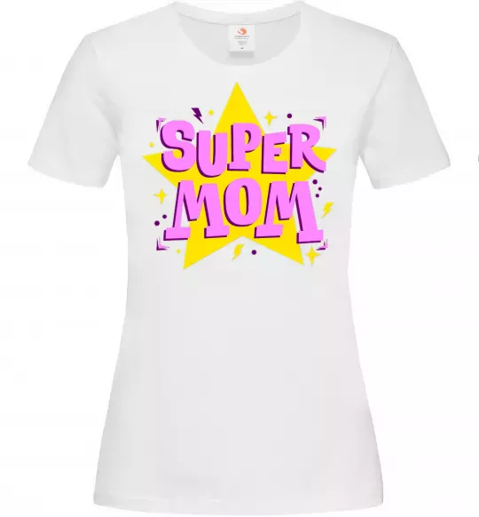 Женская футболка SUPER MOM Белый фото