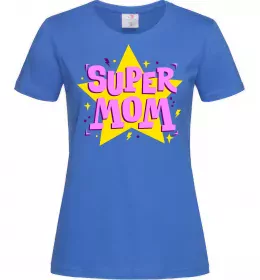 Женская футболка SUPER MOM Ярко-синий фото