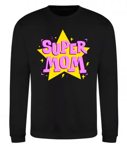 Свитшот SUPER MOM Черный фото