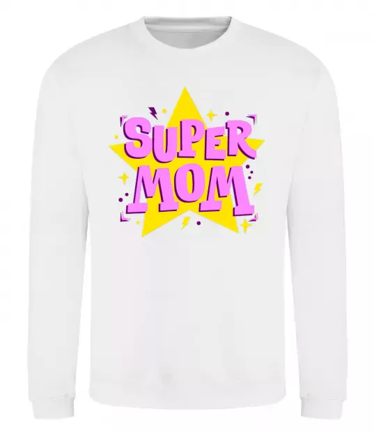 Свитшот SUPER MOM Белый фото