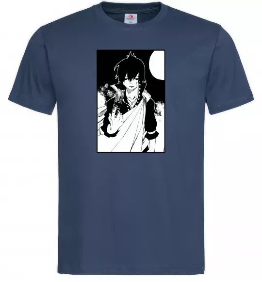 Мужская футболка Fairy Tail zeref Темно-синий фото