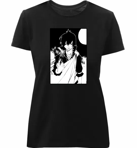 Женская премиум футболка Fairy Tail zeref Черный фото