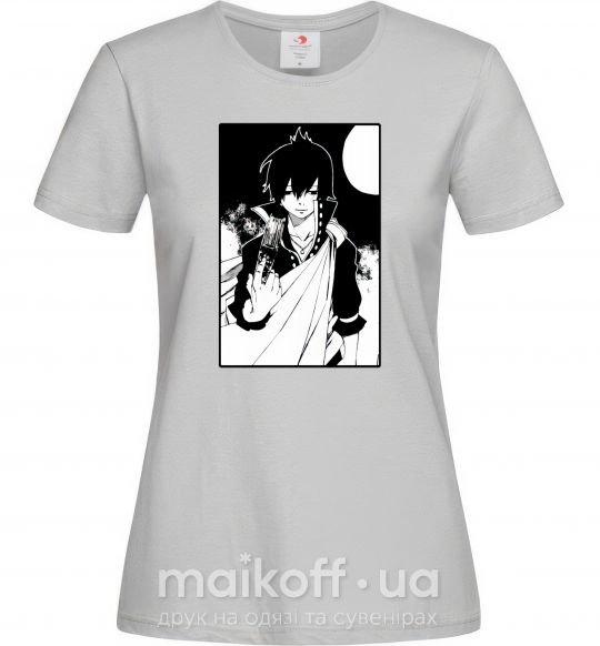Женская футболка Fairy Tail zeref Серый фото
