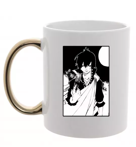 Чашка с цветной ручкой Fairy Tail zeref Золото фото