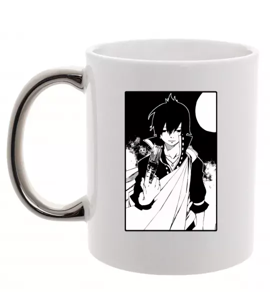 Чашка с цветной ручкой Fairy Tail zeref Серебро фото