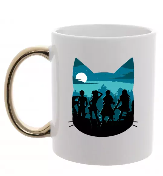 Чашка с цветной ручкой Fairy Tail shadow Золото фото