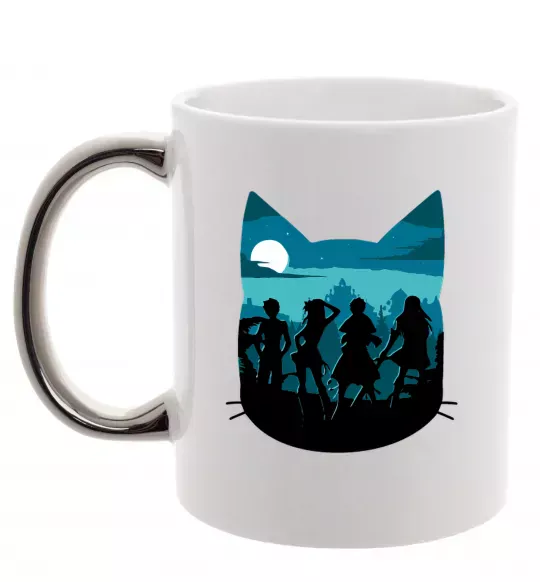 Чашка с цветной ручкой Fairy Tail shadow Серебро фото